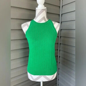 Tommy Hilfiger Green Sleeveless Cable Halter Sweater Women’s Sz M
